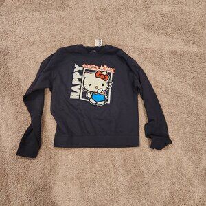 SANRIO HELLO KITTY BLACK Happy SWEATSHIRT Size XL